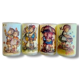 Hummel Sugar Frosted 5" Glass Candle Pillars